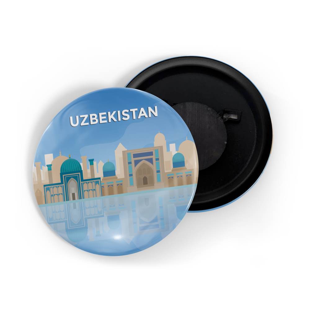 dhcrafts Fridge Magnet Blue Color Places Uzbekistan Asia Glossy Finish Design Pack of 1